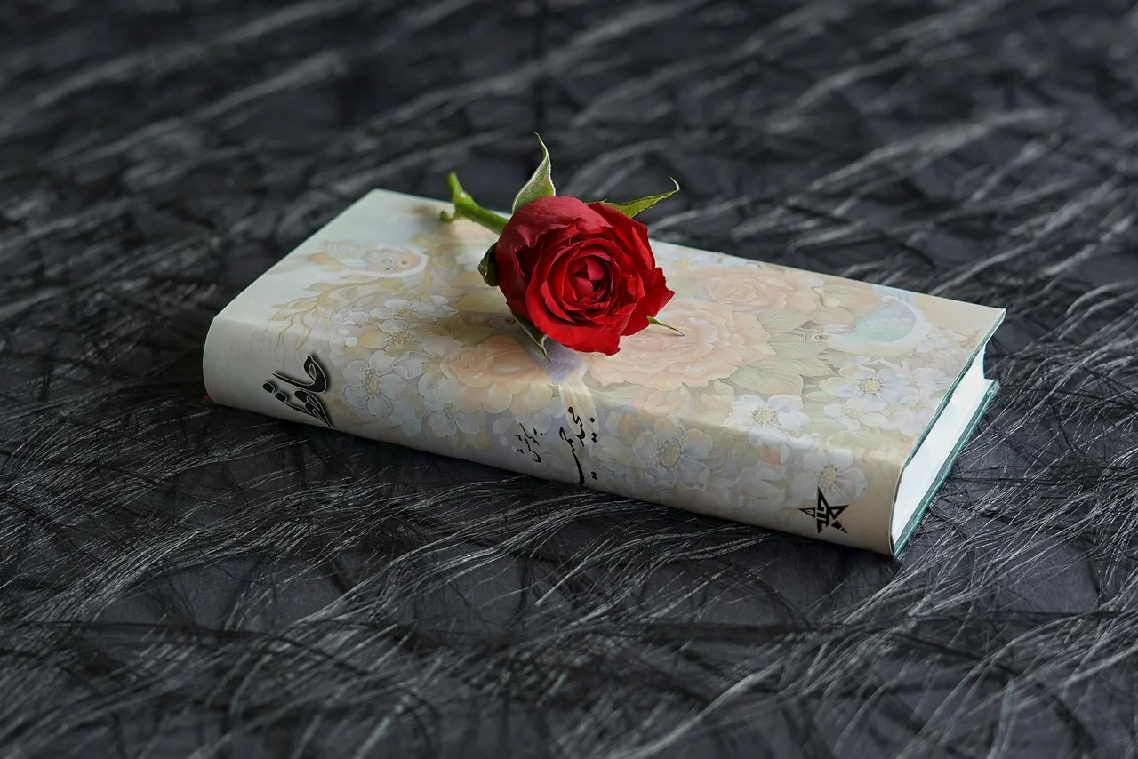a book, poems, persian poet, hafez, mystic, persian font, still life, red rose, iran, persia, greeting card, book gift, poetry, lyric, prose, noble, symbol, training, poetry, poetry, poetry, poetry, poetry